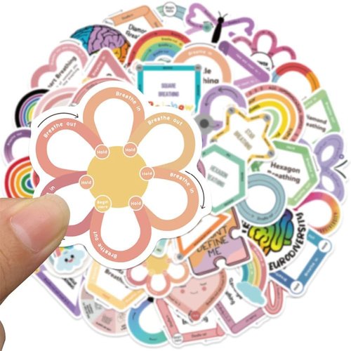 Skiennix 50Pcs Sensory Stickers - Waterproof Vinyl Decals for Bikes, Laptops & Water Bottles