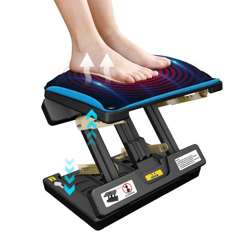Arejonner Foldable Foot Rest, Computer Foot Rest Under Desk, 12Modes Adjustable Ergonomic for Office, Loading Capacity 80 pounds, Removable Soft Cloth Pad, Yellow