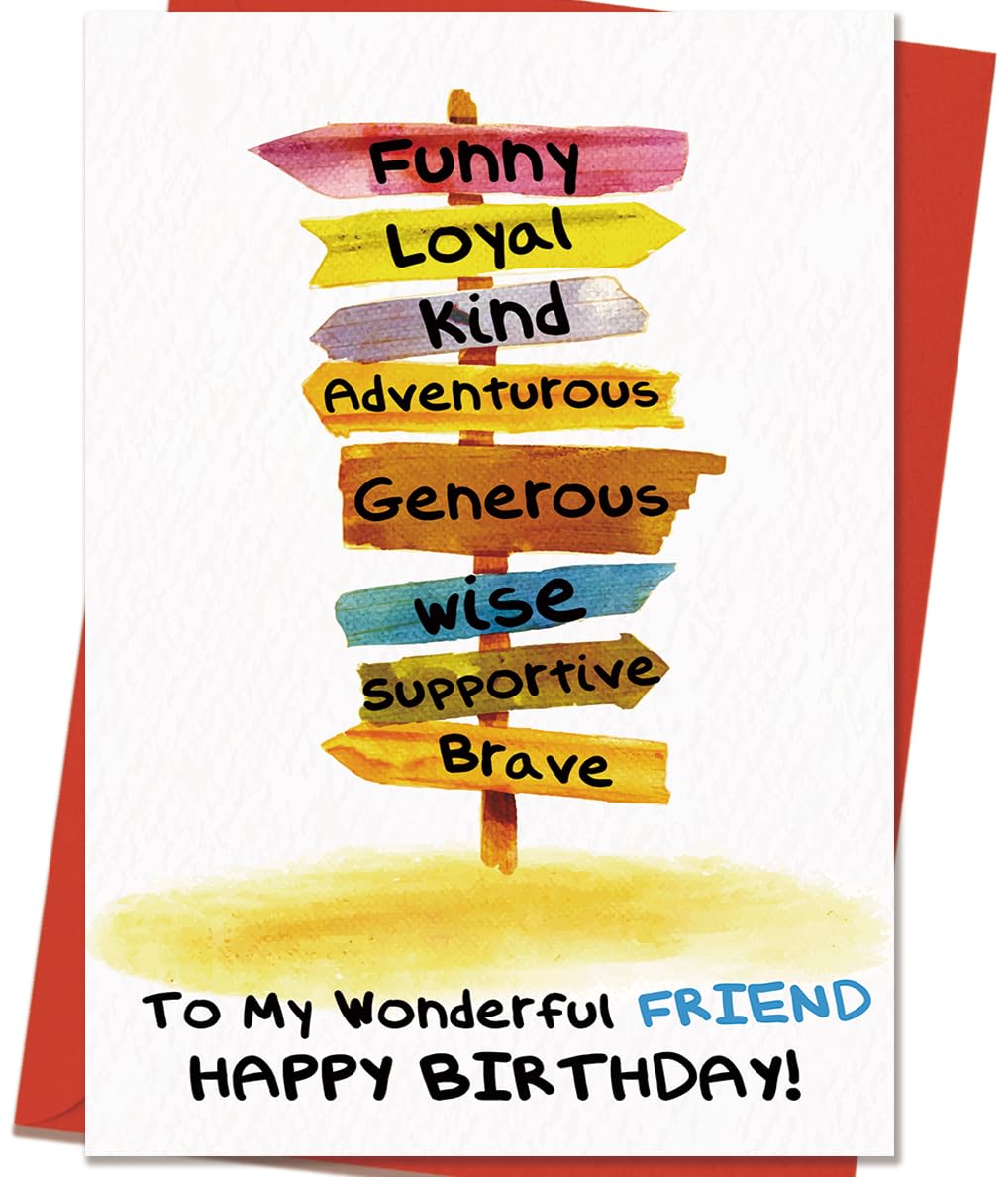 Mcduldul Best Friend Birthday Card for Men Women, Happy Birthday Gifts for Friends Bestie Sister