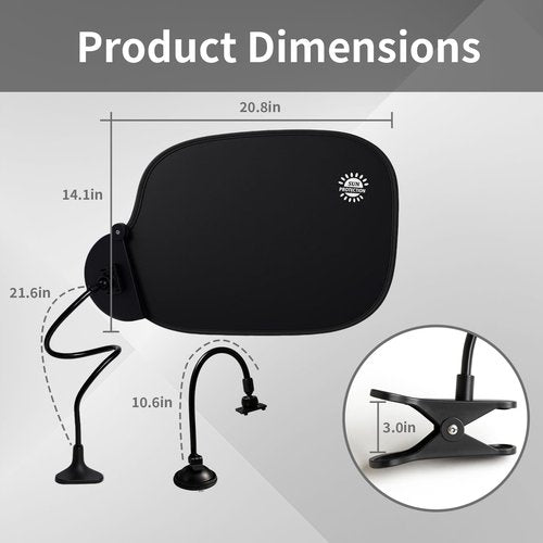 HOSASSPER Office Desk Shade & Cubicle Privacy Cover - Adjustable Light Blocker with Glare Protection, Professional Foldable Workspace Accessory, Black