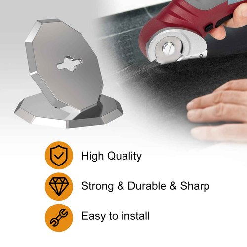 VLOXO Cordless Electric Scissors, Rotary Cutter for Fabric with Safety Lock Red and Replacement Blades
