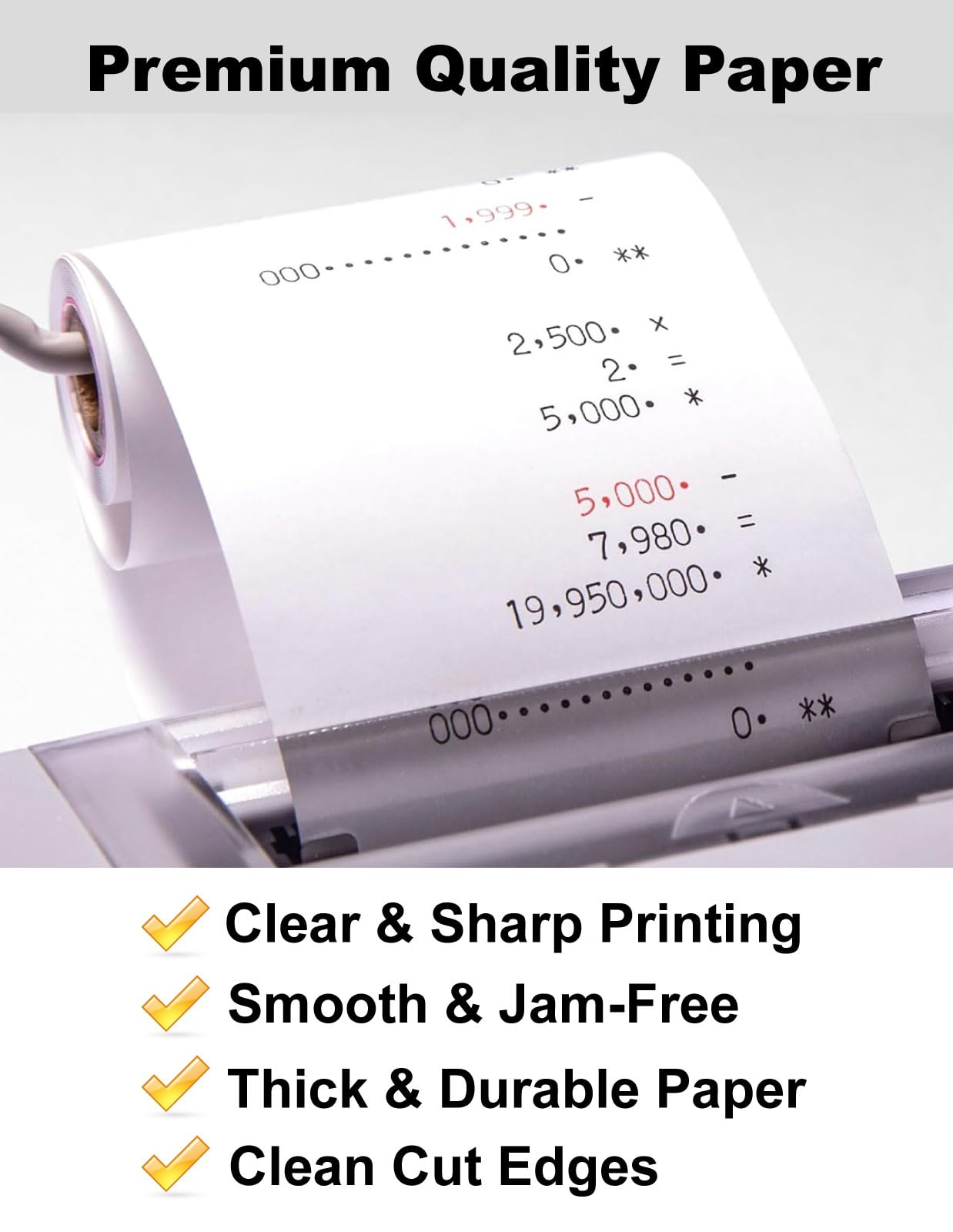 (12 Rolls)2 1/4 in x 150 ft Adding Machine Tape Paper Rolls, for HR-10RC, HR-170RC, HR-200RC, EL-1197PIII, EL-1801V, P23-DHV-3, CP-90A, MP11DX-2, 1280-2,3000Labels Direct