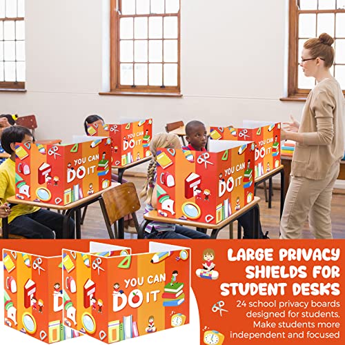 Zhehao 24 Pcs Student Desk Privacy Boards Pen Variation – Tri-fold Classroom Desk Dividers