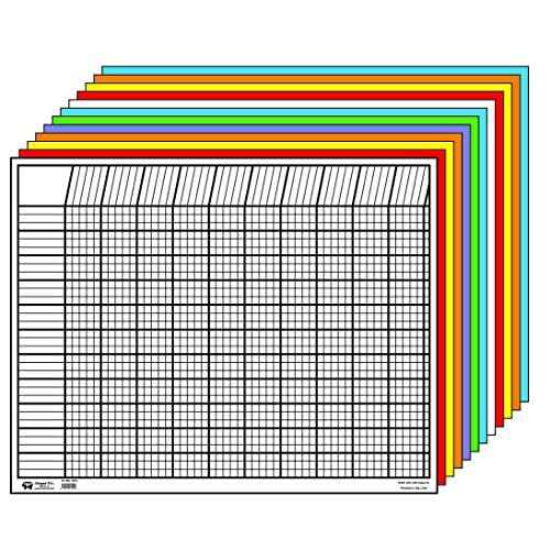 SHAPES ETC. Set of 12 Horizontal Incentive Charts Assorted Colors 28 in W X 22 in H Encouragement Positive Reinforcement Classroom Assignments Goal Tracking Chore Chart Responsibility USA Made