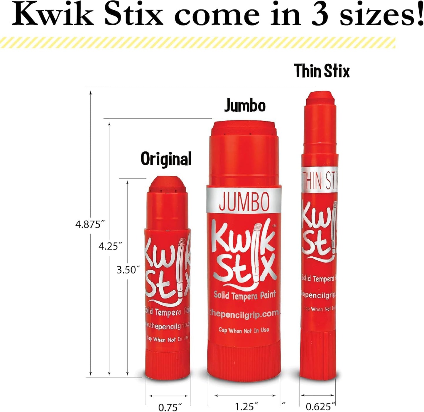 The Pencil Grip Kwik Stix Tempera Paint, Pastel Tones, 10 Colors