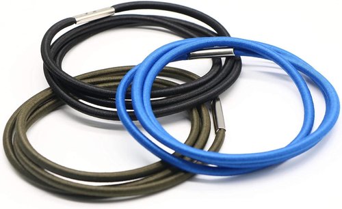 3Pcs Trash Can Bands Set of 3, Fits 13 to 32 Gallon Cans, Elastic Rubber Bands for Kitchen/Office/Garage, Secure Garbage Bags(Black/Blue/Green)