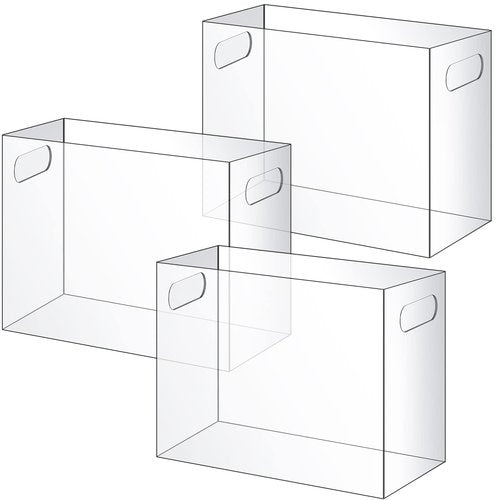 Thenshop 3 Pcs Acrylic File Organizer Acrylic Desktop File Box with Handle Hanging Folder Clear Holder Filing Box for Office Home School Letter Size Folder Storage, 12.2 x 5.5 x 9.4 Inch