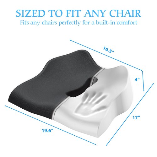 brsksosu Seat Cushion for Office Chair Cushion，Wheelchair&Car&Airplane Seat Cushion，Memory Foam Cushion for Pressure Relief Sciatica & Pain Relief for Long Sitting (Black)