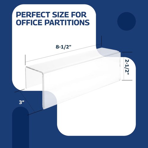 Skiennix Acrylic Name Plate Holder - Single-Sided Desk Display for Office Partitions | 8.5 x 2.5 Inches (10 Pack)