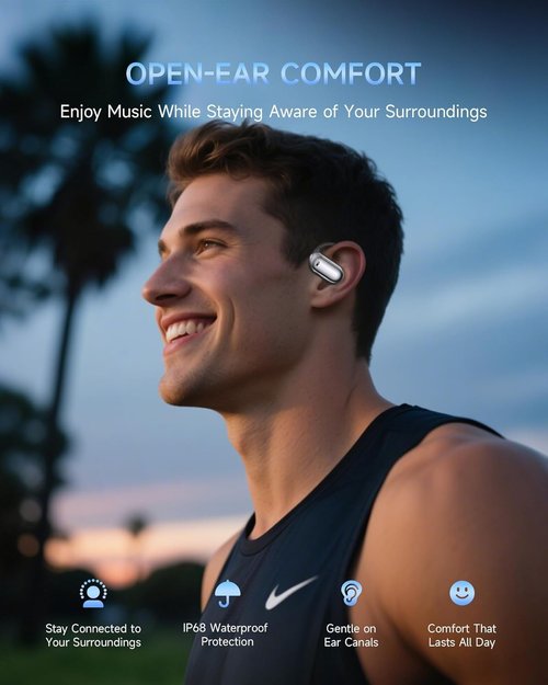 AI Translator Earbuds Real-Time, 3-in-1 Ultra Open Ear Bluetooth Headphone Translator 144 Languages & Accents, with Charging Case for Travel & Learning & Business Negotiation, iOS & Android Compatible
