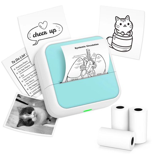 Sticker Printer - Printpods Mini Printer with Stickers, Print Pod, Bluetooth Inkless Printers, Sticker Maker, Portable Thermal Printer for iphone, Impresora Portátil for Notes, Journal, DIY, Kids Gift