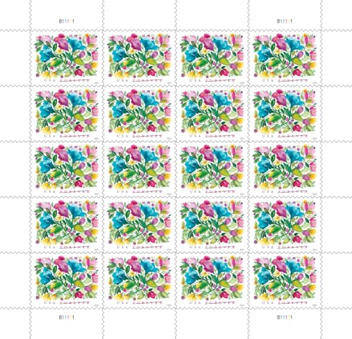 United States Postal Service Celebration Blooms Forever Postage Stamps Sheet of 20