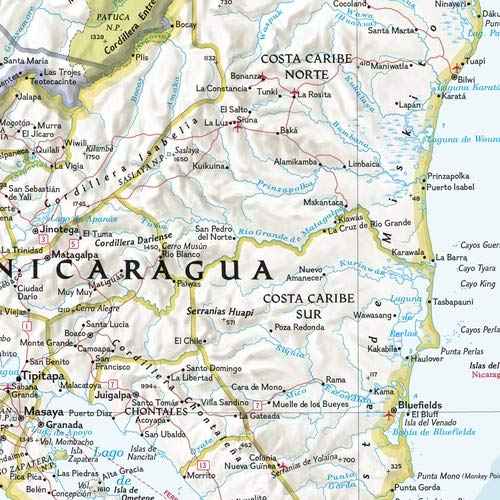 National Geographic: Central America Classic Wall Map - 29 x 22.5 inches - Art Quality Print
