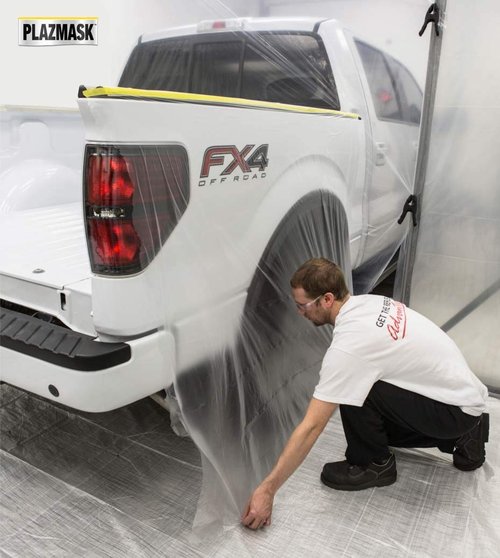 PlazMask Pre-Taped Masking Film (6-Feet X 65-Feet, 12-Pack)