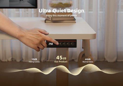 YDN Electric Standing Desk, 40x24 Inch Adjustable Height Stand up Desk, Sit Stand Home Office with Splice Board, White
