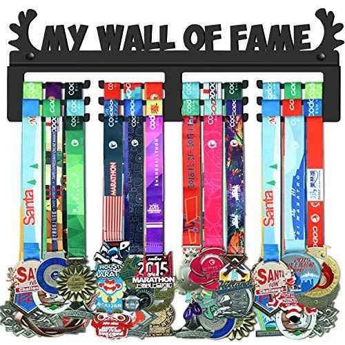 GENOVESE My Wall of Fame Medal Holder Display Hanger Rack,Sturdy Steel Metal,Wall Mounted Over 50 Medals Easy to Install