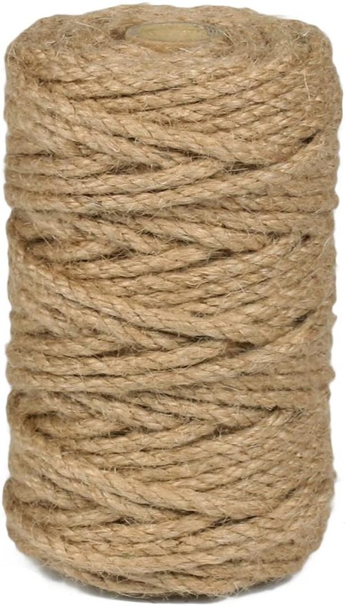 PerkHomy Jute Rope - 6mm Thick Natural Twine for Crafts, Gardening & Home Decor | 80 Feet Heavy Duty