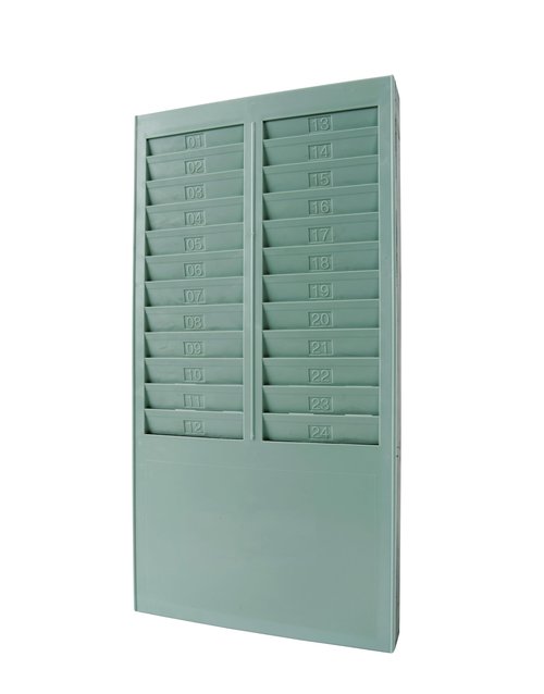 uPunch Time Card Rack, 24 Pockets, Gray