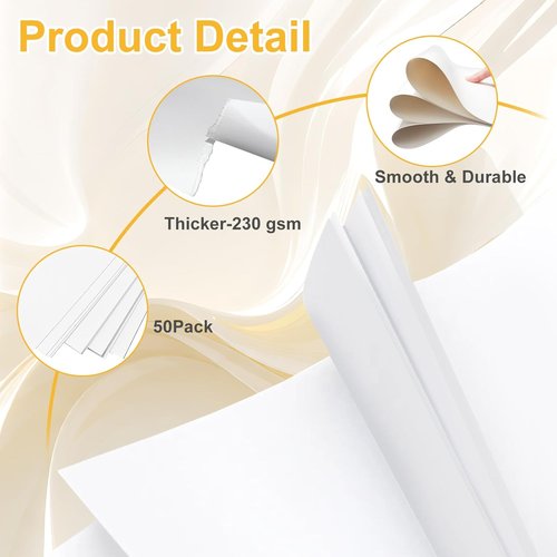 50 Pack White Poster Boards - Heavyweight 11"x14" Blank Paper for Art Displays & School Projects