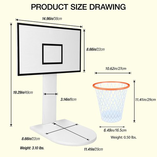 Basketball Trash Can Complete Set(Including 1pc Basketball Garbage Bin)– Fun Indoor Office Basketball Hoop, Perfect Basket ball Mini Hoop Trash Can, Basketball Hoop Trash Can and Unique Birthday Gifts