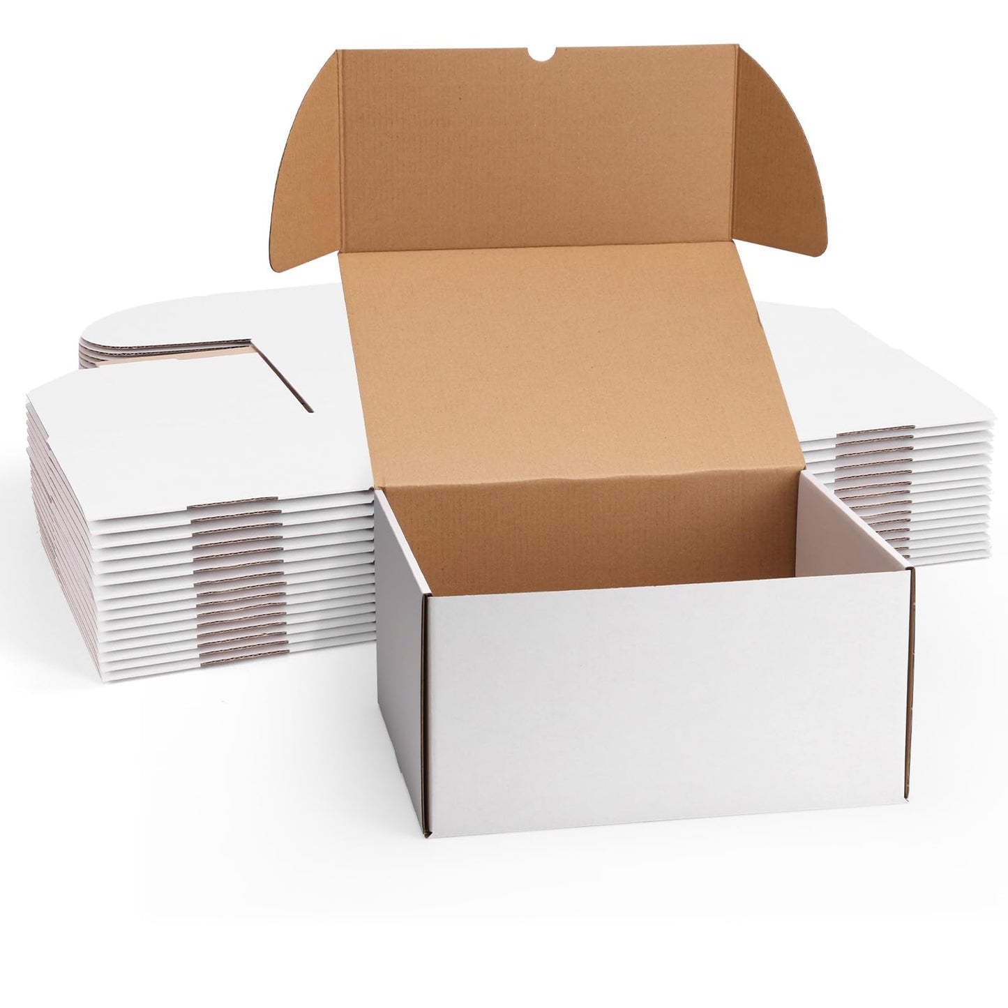 ZBEIVAN 12x10x6 White Shipping Boxes Set of 15, Corrugated Cardboard Mailer Boxes for Packaging Small Business Mailing Gifts