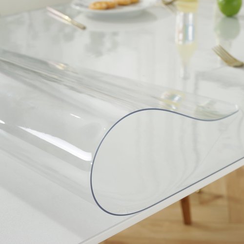 LovePads 1.5mm Thick 22 x 54 Inch Clear Table Cover Protector, Clear Table Protector, Plastic Table Cover, Table Pad for Dining Room Table, Clear Desk Mat Desk Protector for Writing Desk, Coffee Table
