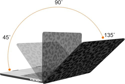 MOSISO MacBook Pro 13-Inch Case - Leopard Grain Hard Shell with Keyboard Cover & Screen Protector | Black