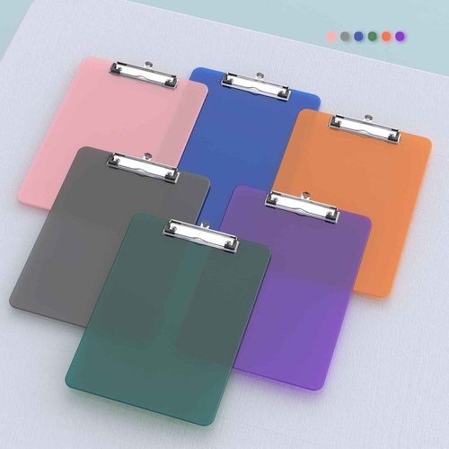 Macroclo Color Clipboards 30 Pack, A4 Plastic Clear Clip Board 8.5 x 11 for Classroom, Students, Kid, Woman, Size 9" x 12.5" with Low Profile Clip, Office & School Supply