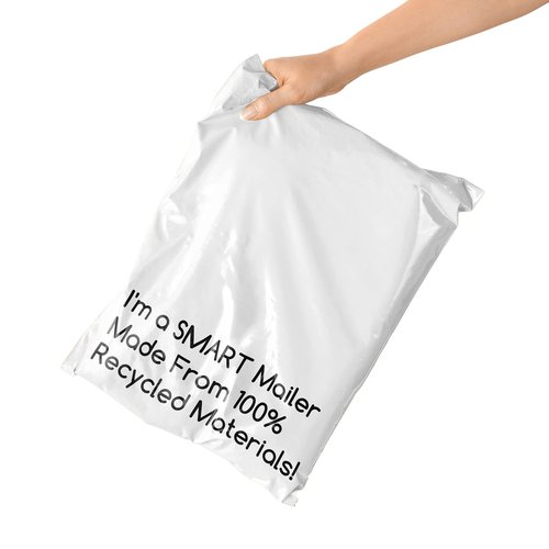 100 Count, 10x13 inch 100% Recycled Poly Mailers Eco Friendly Packaging Envelopes Supplies Mailing Bags 2.5 Mil Thick - SMART Mailer