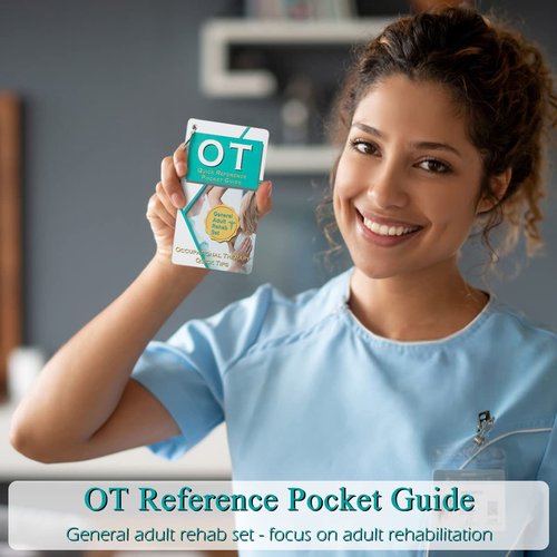 Occupational Therapy Reference Pocket Guide - Must Have OT Resource 32 Pages Quick Tips for OT Student, Occupational Therapy Gifts Therapist Gift for Women Pocket Sized 3"×5" General Adult Rehab Set