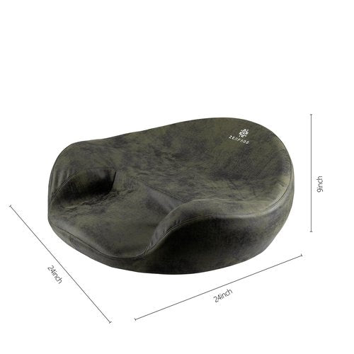 ZENFROG Ergonomic Meditation Cushion/Chair/Seat/Floor Pillow for Home/Office/Studio – Memory Foam, Removable & Washable Cover, Designed for Long Period Meditation Comfort (Dark Green)