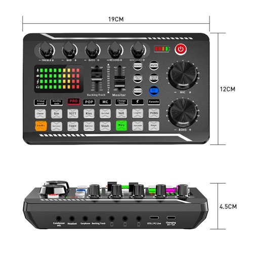 F998 Podcast Equipment Bundle for Tiktok and Youtube Vlog,Sound Board with Audio Interface,Condenser Karaoke Microphone,Streaming Podcast Starter Kit DJ Audio Mixer (F998+BM800 MIC)