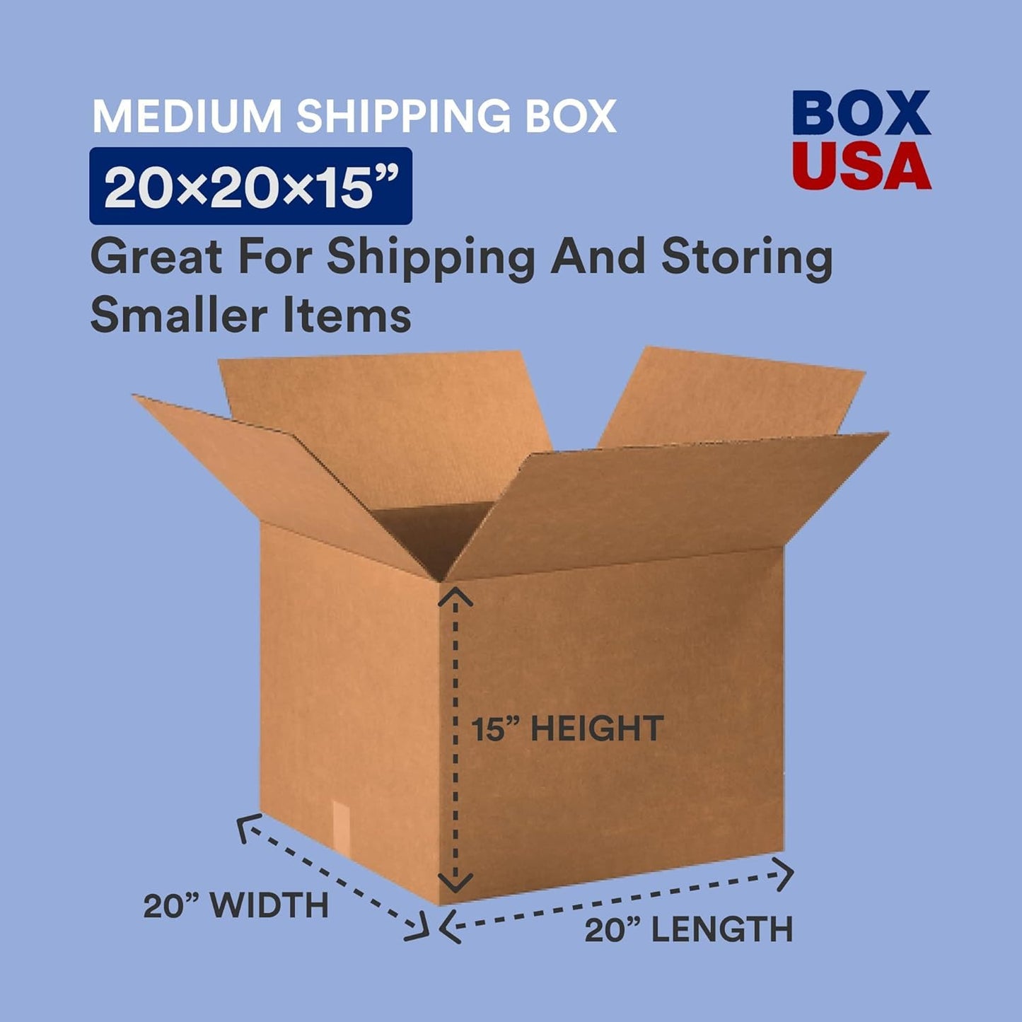 BOX USA Moving Boxes 20"L x 20"W x 15"H (12-Pack) Large + Packaging Tape - Shipping, Mailing, Packing, Packaging and Storage,ECT-32 Corrugated