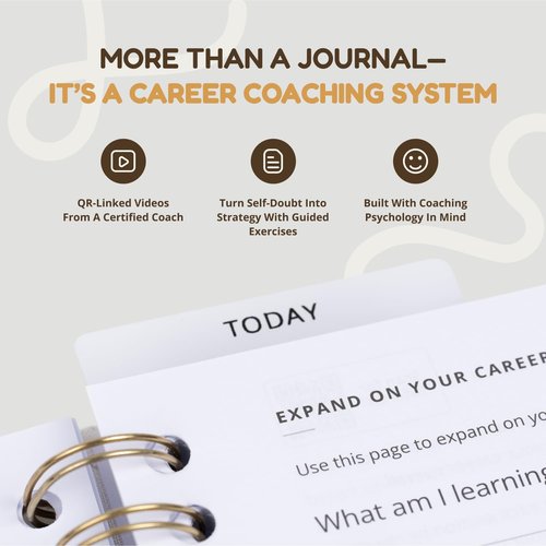 Daily Work Journal – Monthly Undated Planner with 25 Guided Prompts for Career Clarity, Goal Setting & Productivity – Gray Linen Hardcover Journal for Professionals, Students & Entrepreneurs