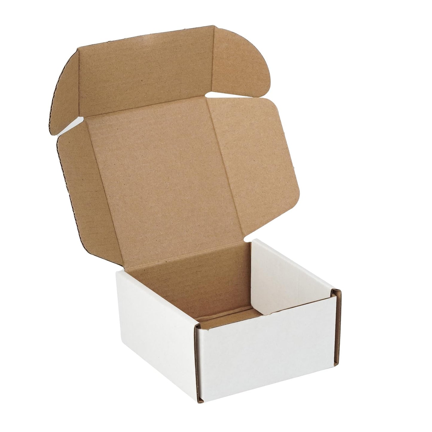 25 Pack 13"x10"x4" inch Shipping Boxes White Corrugated Cardboard Box for Small Business, Mailer, Shipping, and Packing