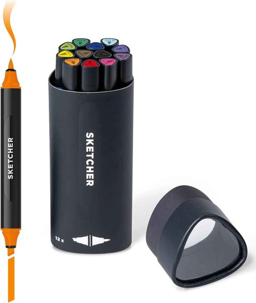 MOLOTOW™ Dual-Tip Sketcher Set 12-Marker Set, Main Kit 1