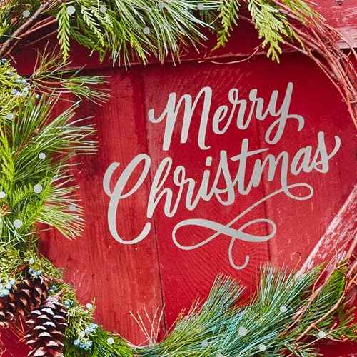 Hallmark Bulk Rustic Boxed Christmas Cards (40 Cards and 40 Envelopes) Red Barn Door with Wreath, Merry Christmas