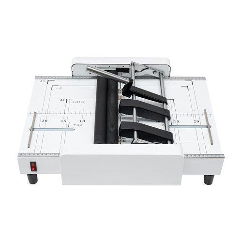 A3 Booklet Maker Machine, 110V Paper Folding Binding Machine MAX 11.7"x16.5" Paper Folding and Stapling Equipment for Brochures, Manuals, Invitations, Home, School, Office, Church