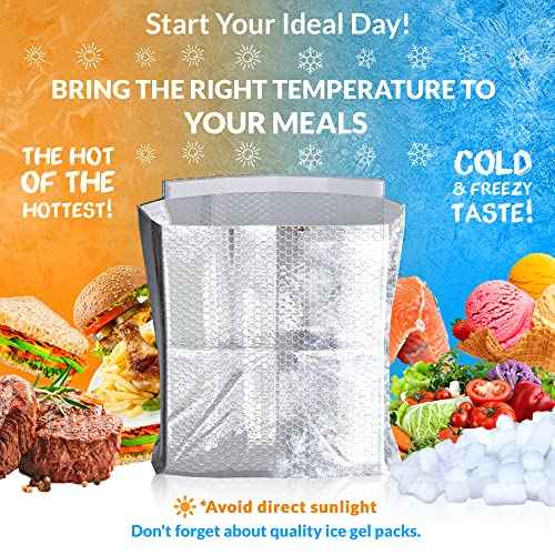 ABC 10 Pack Double Layer Foil Insulated Box Liners 8 x 8 x 8 inches. Silver Shipping Boxes for Frozen Food, Odorless Insulated Containers. Leakproof Cold Shipping Boxes for Frozen Fish, Meat
