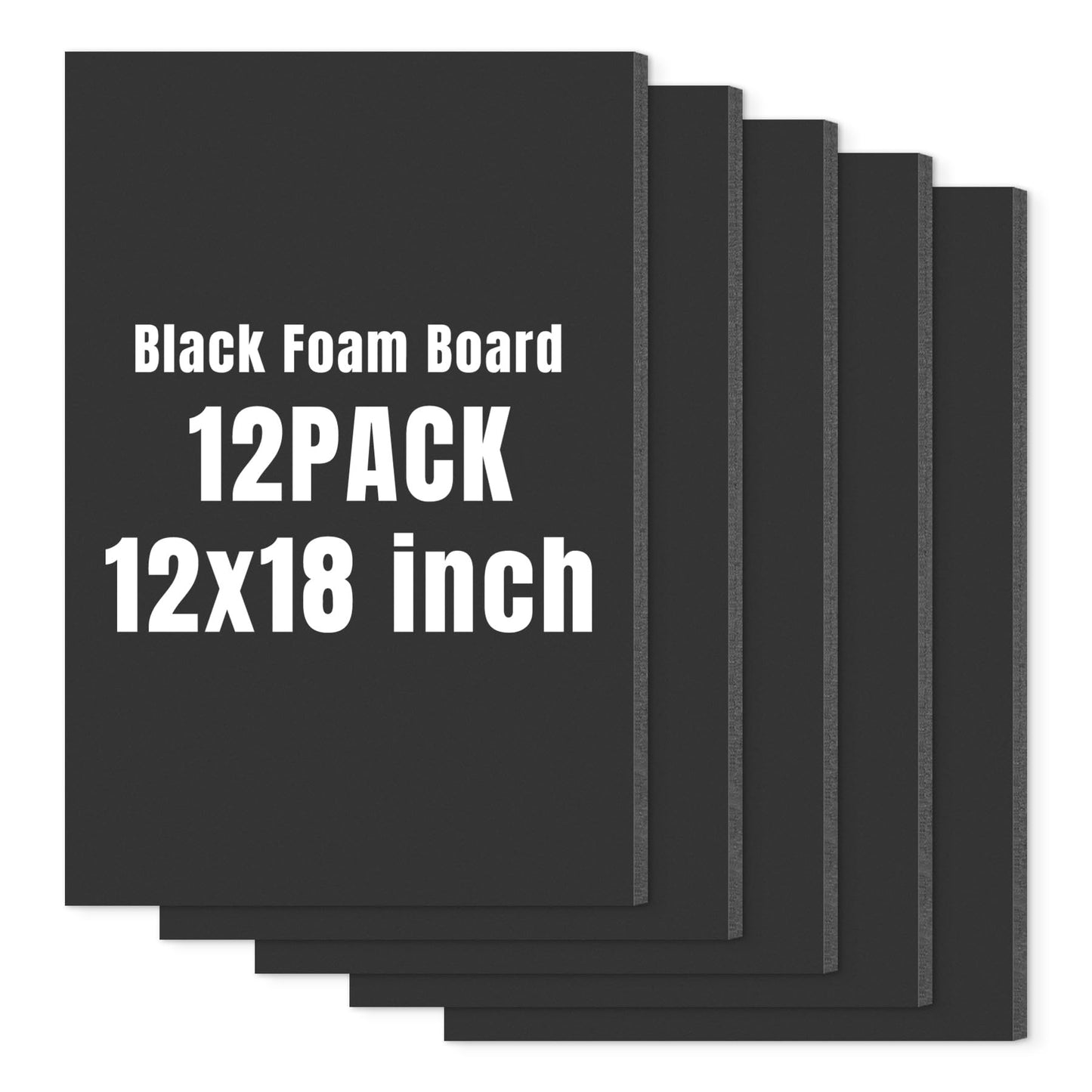 Golden State Art Foam Board 12x18-12 Pack - 1/8" Thick Black Poster Board Acid Free Foamboard for Paintings Prints, Art, Display, Crafts, Presentation and Projects