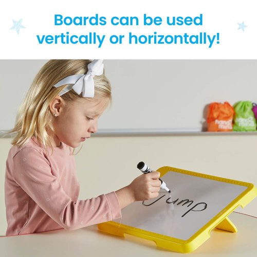 hand2mind Rainbow Writing Slant Boards, Desktop Whiteboard, Dry Erase Clipboard, Reusable Handwriting Practice for Kids, Learn to Write, Letter Writing, Teacher Supplies for Classroom (Set of 6)