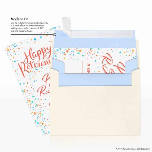 LUXPaper A2 Invitation Envelopes | Peel & Press | 4 3/8" x 5 3/4" | Baby Blue | 80lb. Text | 250 Qty