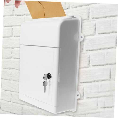 Uonlytech Lockable Wall Mount Mailbox for Outdoor Use Weatherproof Suggestion Box with Lock for Letters Complaints and Donations for Offices and Communities