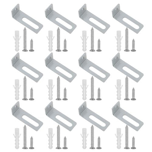 Xhziy 12 Sets White Board Hanging Kit Mounting Bracket L-Shaped Mounting Bracket Plate with Screws and Expansion Pipe for Office Classrooms