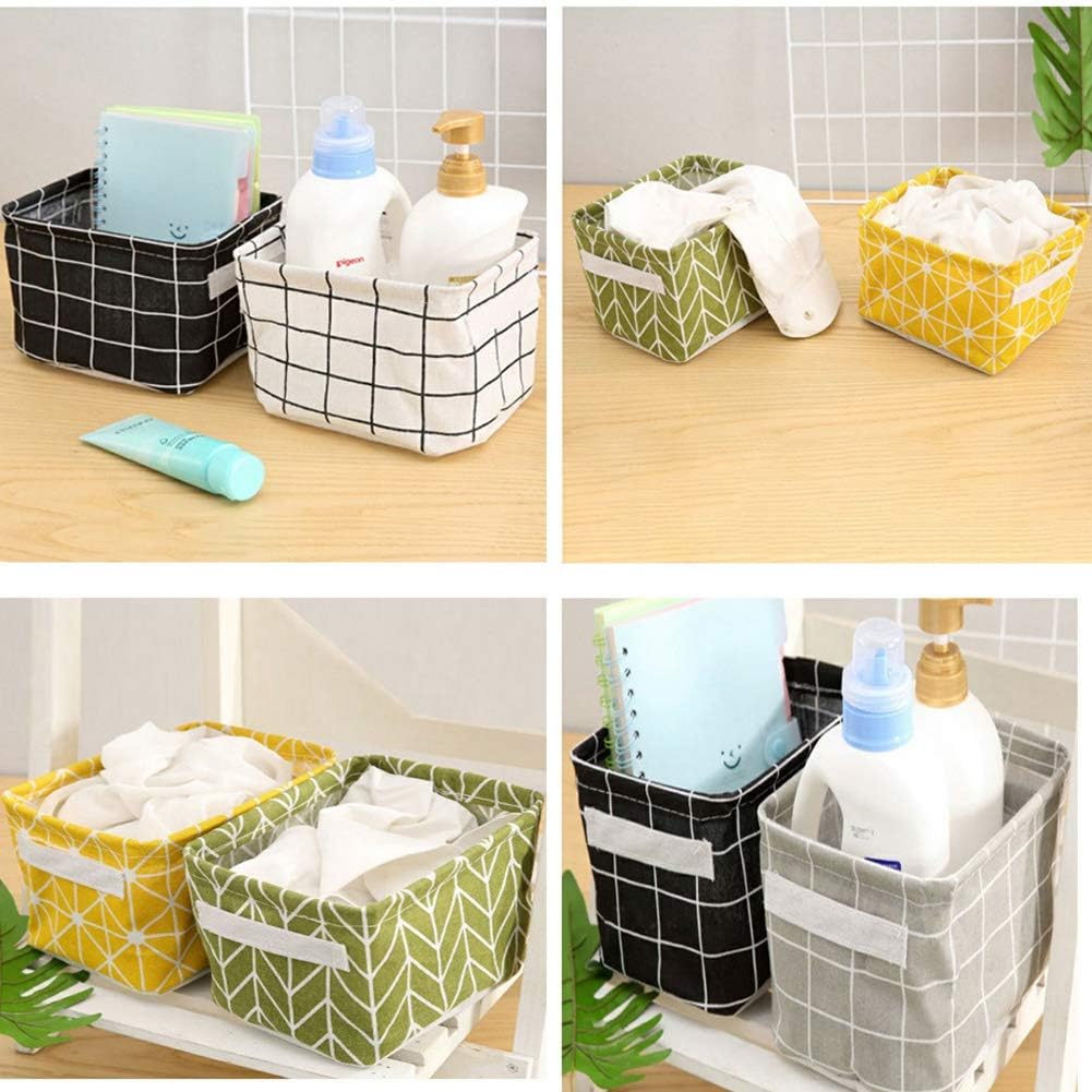Tamicy Mini Storage Baskets - Versatile Canvas Organizers for Makeup, Books & Toys | Pack of 5, 8x6x5.5 Inch