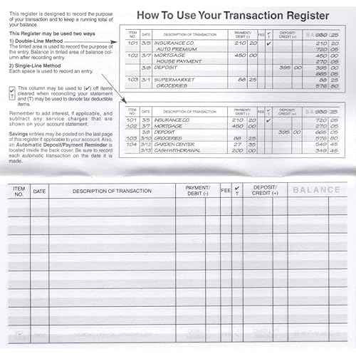 12 Check registers for Personal Checkbook - Checkbook Ledger Transaction Registers Log for Personal or Business Bank Checking Account, Saving Account