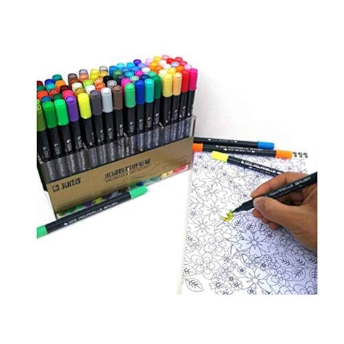 48 Colors Watercolor Dual Brush Marker Soft Flexible Tips for Drawing Blending as Aquarelle Calligraphy Pen Anime Comic Markers (48 Colors)