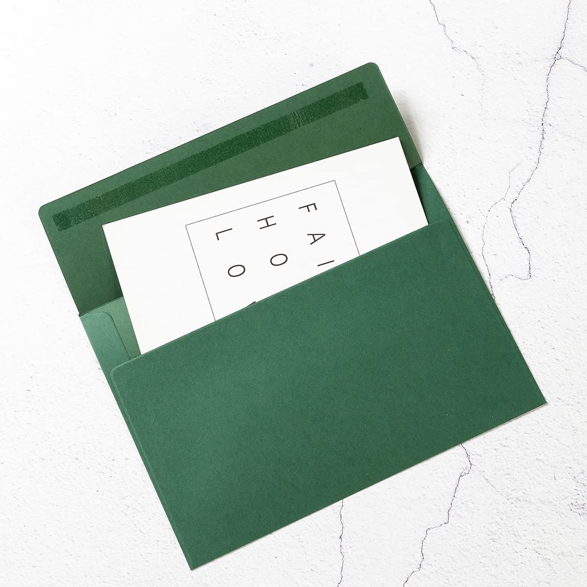 100 Pack A7 Envelopes Self-Adhesive, 5.24 x 7.21 Inches, Dark Green