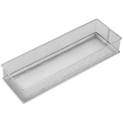 YBM HOME Silver Mesh Desk Drawer Organizer Tray for Home and Office - Multipurpose Storage Holder, 1588, 4x12x2 (1588vc)