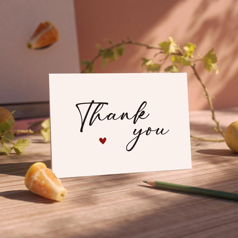 XISHIUYIS Thank You Cards with Envelopes - 24 Pack Heart Design Thank You Notes with Envelopes Set, Small Blank Thank You Cards (3.5x5in) for Weddings, Baby Showers & Business